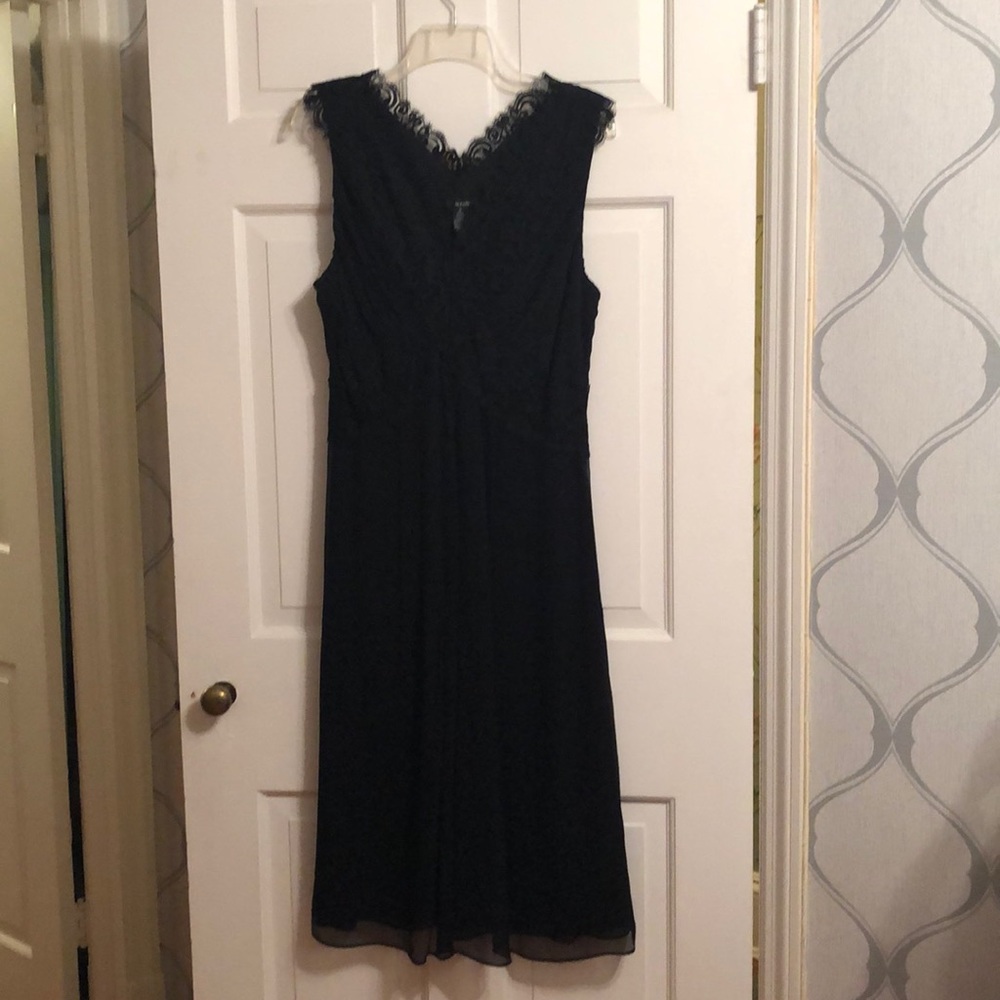Alfani v-neck Lace and Silk little black dress